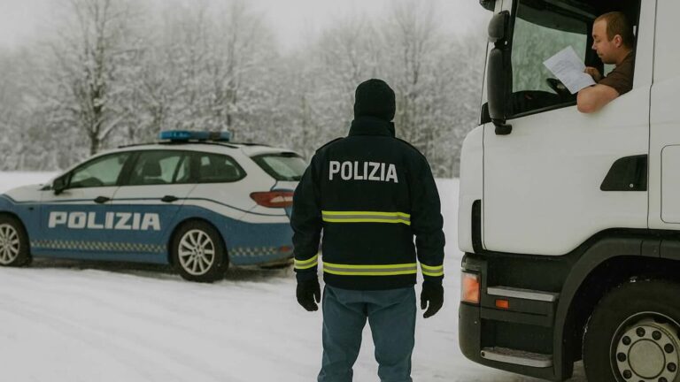 piano neve aree sosta parcheggio camion mezzi pesanti